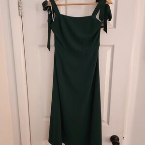 Petal & Pup Forest Green Tie-Shoulder Midi Dress